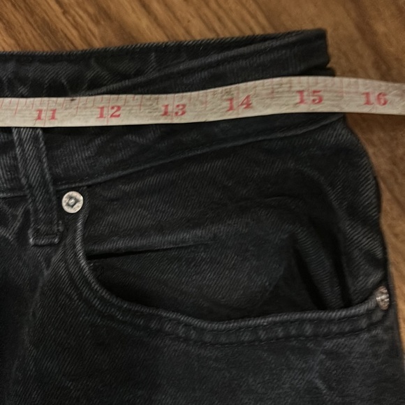 Mango High Waisted Straight Cropped Faded Black Jeans Women Size 10 - Picture 7 of 11